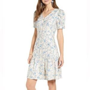 Rachel Parcell Linen Floral Dress Size XS